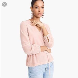 JCrew Velvet Faux Wrap Top